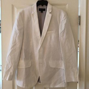 INC white linen suit jacket
